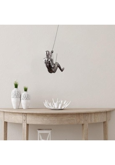 Siyah Sanatsal Gerçekçi Görünüm Heykeli Retro Narin Zanaat Kaya Tırmanıcısı Amerikan Tırmanıcı Reçine Kolye B