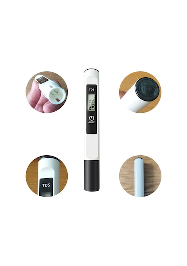 Kosona Beyaz Dijital Tds Su Test Cihazı - 0-9990 Ppm Aralığı, Hassas Prob, Doğruluk 2%, Pil Yok Tds-m3 Beyaz