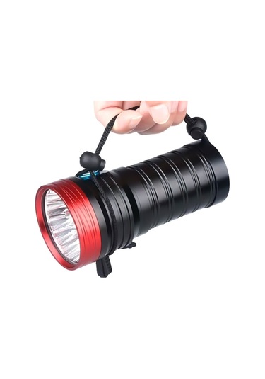 Sones 3 Vites, Db18 18xt6, Işık Akısı: 5400lm Led El Feneri, Pilsiz Kırmızı - Siyah