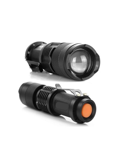 Km-87 Polis Tipi Zoomlu Şarjlı Metal Dağ Kamp Cep Feneri Cree Led 2300 Lumens Açık Gri