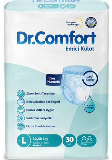 Dr.Comfort Yetişkin Emici Külot Büyük Boy L 30'Lu
