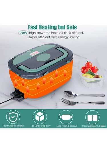 Araba, Kamyon Ve Ofis İşleri İçin 3'ü 1 Arada Isıtıcılı Elektrikli Yemek Kutusu Yde