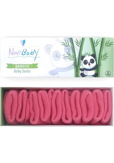 Novibaby 5'li Bambu Yenidoğan Bebek Çorabı I Candy I 0-6 ay "Karışık Renkli"