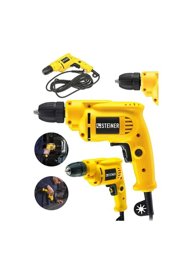 Steiner 1400 Watt 10 Mm Kablolu Darbesiz Vidalama Matkap Sarı