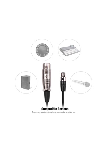 Fortunelane 2m Siyah 4-pin Mini Xlr Ta4f Ses Kablosu - Gümüş Açık Bakır İle Ses Kalitesini Artırır, Ev, Sahne Ve Stüdyo İçin Uygu