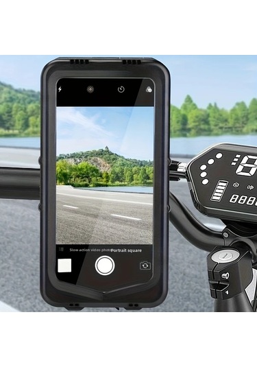 Xuweiwei Tosuod Ayna Tabanlı Bisiklet Navigasyon Tutucu Motosiklet Araç Telefon Askısı Siyah Ayna Taban Stili