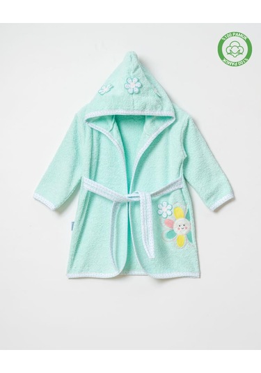 Çiçekli Bornoz Mint Mint