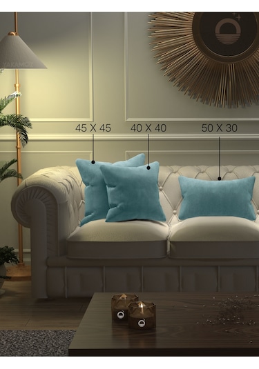 Br Yakamoz Nil Yeşili Kırlent , Yastık Kılıfı Kadife Görünümlü Velvet Touch Serisi Nil Yeşili