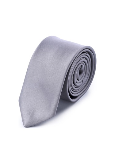 Gri Düz Klasik Micro Kravat 261810Etc003 007 Gri