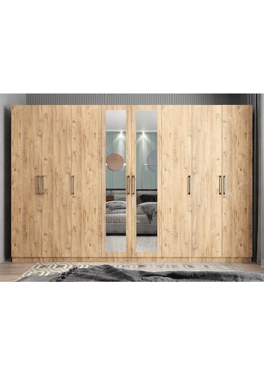 Başak  8 Kapaklı Dolap Gardırop Çam