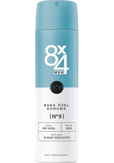 8X4 No:9 Bana Özel Koruma Dry Cool Erkek Deodorant 150 ML