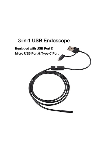 Pazly Endoskop Kamera 6 Led Ip67 Su Geçirmez Usb Type-c Android/pc 10m Kamera 10m