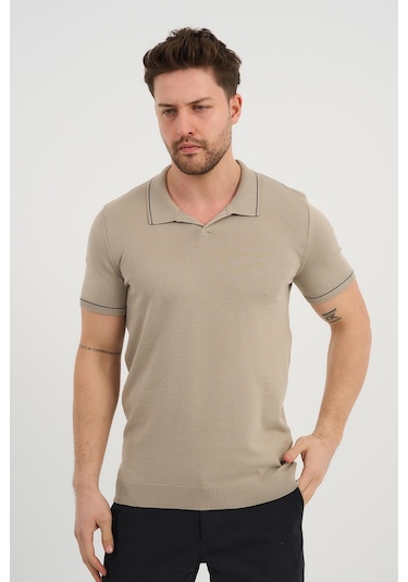 Alexander Gardi Alexandergardı Resort Yaka Triko T-shirt Bej