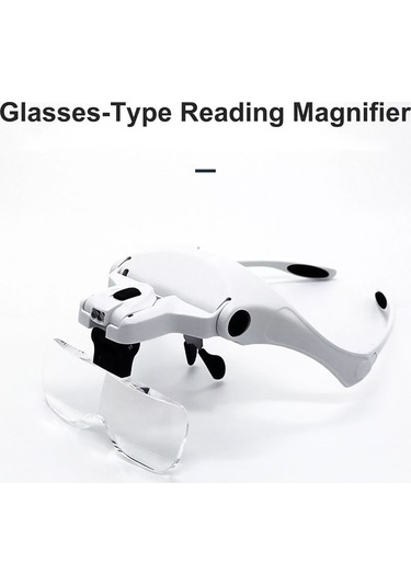 Novahub 9892b2 Led Işıklı Kafa Bandı Büyüteci Başlığı 5 Mercekli 1.0x-3.5x, Elleriyle Okuma Yardımcısı