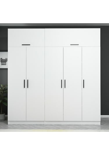 Kale 5 Kapaklı Zincir Dolap-yüklük - Beyaz 235cm