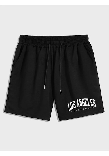 Harmandar Los Angeles California Baskılı Siyah Tekli Cepli Kadın/erkek Unisex Şort Siyah Harmandar Los Angeles California Baskılı Siyah Tekli Cepli Kadın/erkek Unisex Şort Siyah