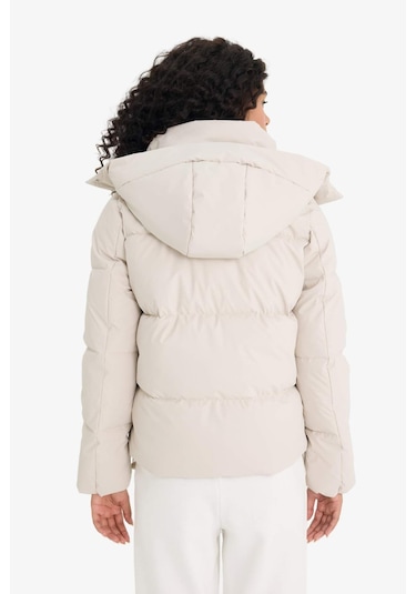 Defacto Regular Fit Kapüşonlu Fermuarlı Şişme Mont F2143ax25wnbg414 Bej-bg414