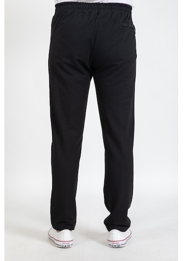 Erkek Pantolon Kesim Beli Lastikli Likralı Kompak Eşofman Altı 25 Siyah