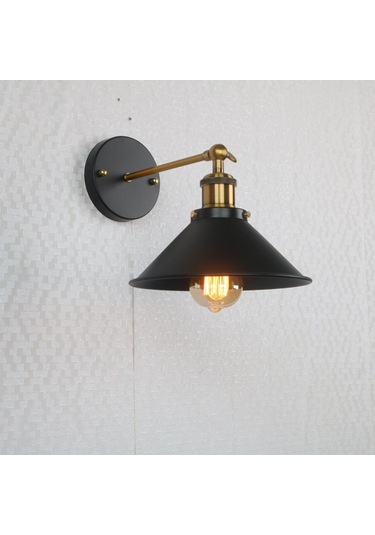 Suntek Magideal Kapalı Demir Duvar Lambası Armatür Aplik Mutfak 220mm-siyah-altın Siyah
