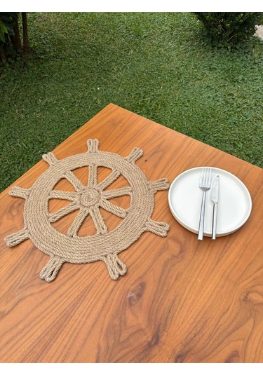 Rustik Tarz Jüt İp Dümen Model Amerikan Servis El Yapımı, Leke Tutmaz Sofra Aksesuarı Natural
