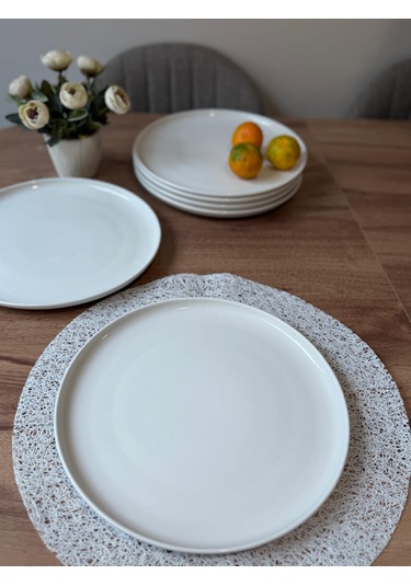 Moderna 6 Parça 27 Cm Servis Tabağı Krem Krem