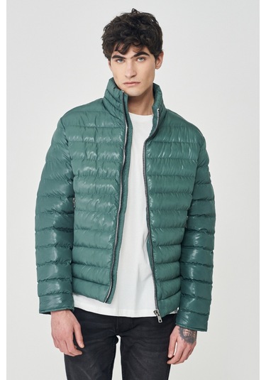 Lee Regular Fit Normal Kesim Dik Yaka Haki Şişme Mont L222378801 Haki