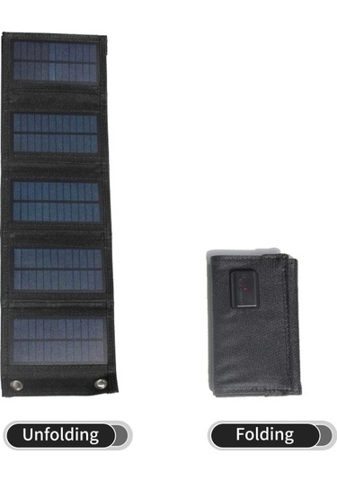 Pazly 7.5w 5v Katlanabilir Güneş Şarj Cihazı Usb Portlu Taşınabilir Su Geçirmez Panel
