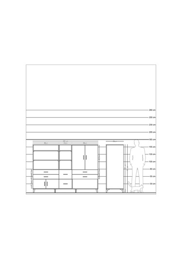 Kronos Dolap 10 Raflı 6 Çekmeceli 4 Kapaklı 220x59x163 Aytaşı-çam Aytaşı-çam/aytaşı