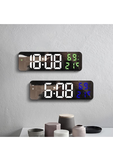 Valkyrie Nem Ölçer Dereceli Led Duvar Ve Masa Alarm Saati Lacivert