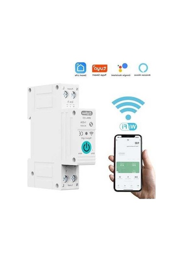 Pazly Zigbee Akıllı Devre Kesici, Uzaktan Kumanda, Sesle Kontrol, Ev Kablosuz Beyaz Anahtar Beyaz