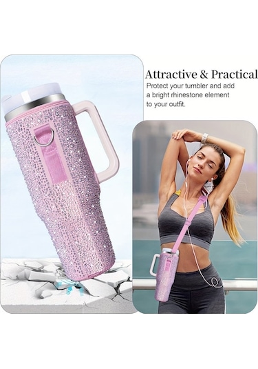 Teltree Stanley 40oz Termos Kılıfı - Ayarlanabilir Taşıma Askılı, Neopren Yalıtımlı Mor