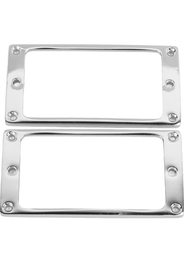 Hfambition Gitar Humbucker Pikap Kafası - Çinko Alyüminyum, Ses Kalitesini Artırır, 2 Adet, Gümüş Renk, 4x4mm Düz Çerçeve
