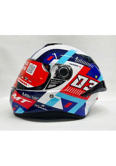 Mt Targo S Sergio Garcia D7 Şeffaf Vizörlü V-14B Motosiklet Kaskı