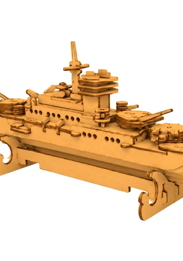 The Cruiser Warship Ahşap Maket Seti Dıy Savaş Gemisi Koleksiyoner Modeli 123 Parça