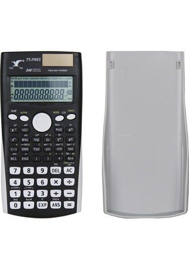 Aubyhe Ty-290es-d Bilimsel Hesap Makinesi, 240 Fonksiyon, Çift Satırlı Ekran, Güneş Enerjili Ve Aaa Pil İle Çift Besleme Siyah