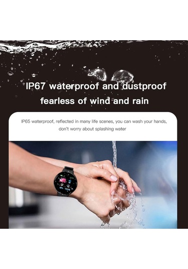 Geeroyoo 1.3 İnç Renkli Ekranlı Akıllı Bileklik - Kalp Atımı Tansiyonu İzleme, Su Geçirmez, Adım Sayıcı, Spor Ve Uyku Takibi - Siyah