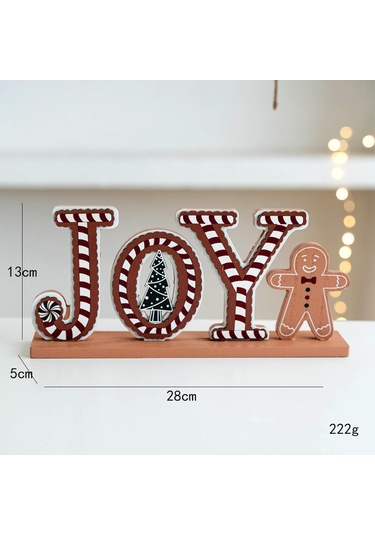 Suntek Yılbaşı Ahşap Masa Dekorasyonu Tatil 28x5x13cm-sevinç