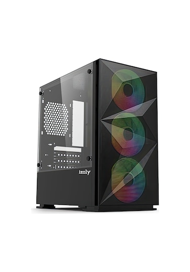 İzoly B709 Cyperpunk Tempered Glass 550W Matx Gaming Bilgisayar Kasası