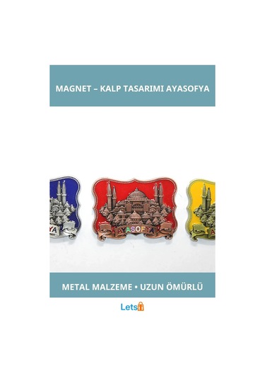 Yöresel Ayasofya Magnet Şık Metal Dekoratif Hediye 1 Adet