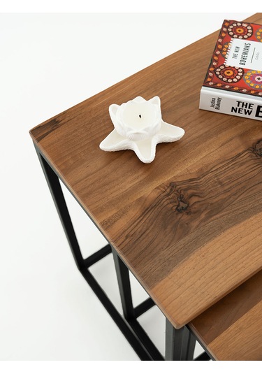 3'lü Ceviz Ağacı Eko Zigon Sehpa