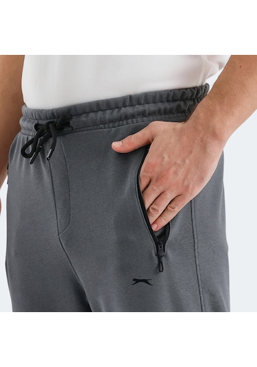 Slazenger KENNARD Erkek Fermuar Cepli Koyu Gri Eşofman Altı