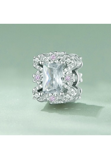 Bsc739 S925 Ayar Gümüş Kaplama Beyaz Altın Zirkonya Çiçek Bilezik Boncuk Çok Renkli