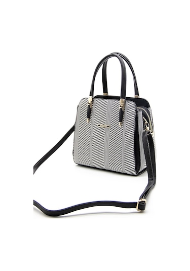 Silver & Polo Siyah Beyaz - Siyah Sp1136 Kadın El Çantası Siyah Beyaz - Siyah