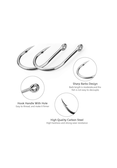 Valkyrie 1000 Adet Kutulu 1. Kalite Paslanmaz Karbon Çelik Halkalı Olta Seti 3-12 Numara - Balık Kancası