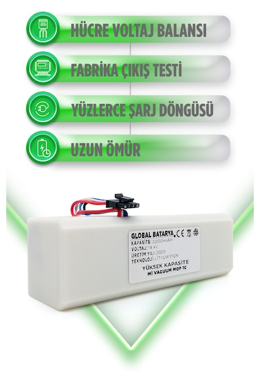 Xiaomi Mi Vacuum Mop 1c 2in1 Batarya 3200mah Yüksek Kapasite