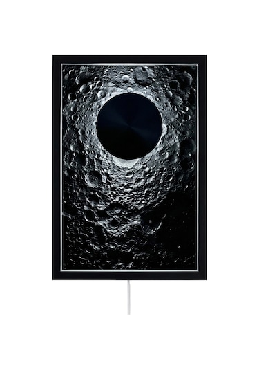 Fibrika Store Lunar Eclipse Modern Işıklı Duvar Tablosu - Mat Siyah Çerçeve