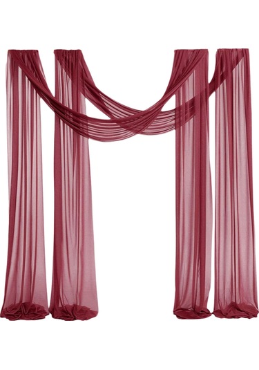 Homyl Düğün Kemeri Drapaj Masa Koşucusu Arka Plan Temalı Bordo