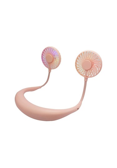 Yaratıcı Mini Asılı Boyun Tipi Fan Açık Led Fan Siyahı 4681 Pembe