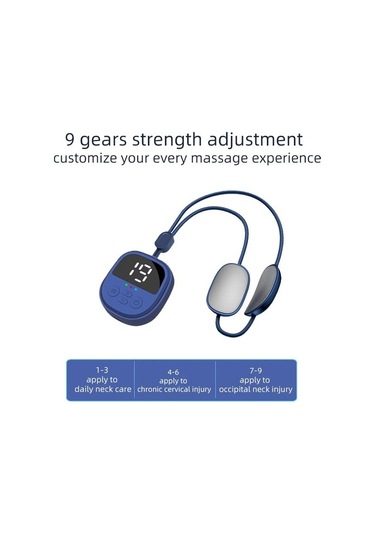 Mavi Kolye Boyun Masajı Için 9 Seviye Düşük Frekans Boyun Kol Bacak Omuz Masajı Sağlık Araçları Taşınabilir Gevşeme Cihazı R58xw8 Çok Renkli