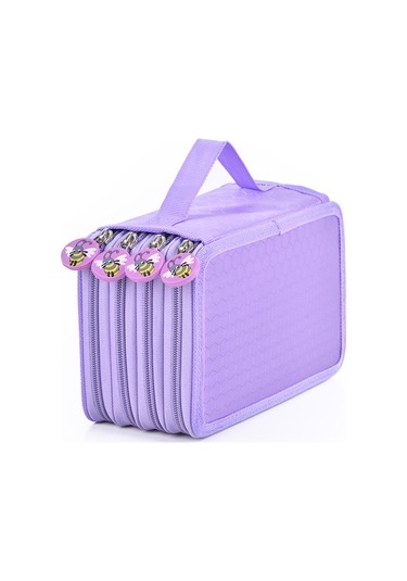 Dofolink Mor Ofis Kalem Kutusu - Oxford Kumaşı, 72 Delikli, Çok Katlı, Taşınabilir, Kaliteli Ve Pratik